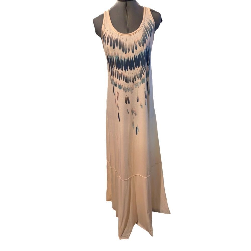 Free‎ People boho long maxi feather print dress size women's small